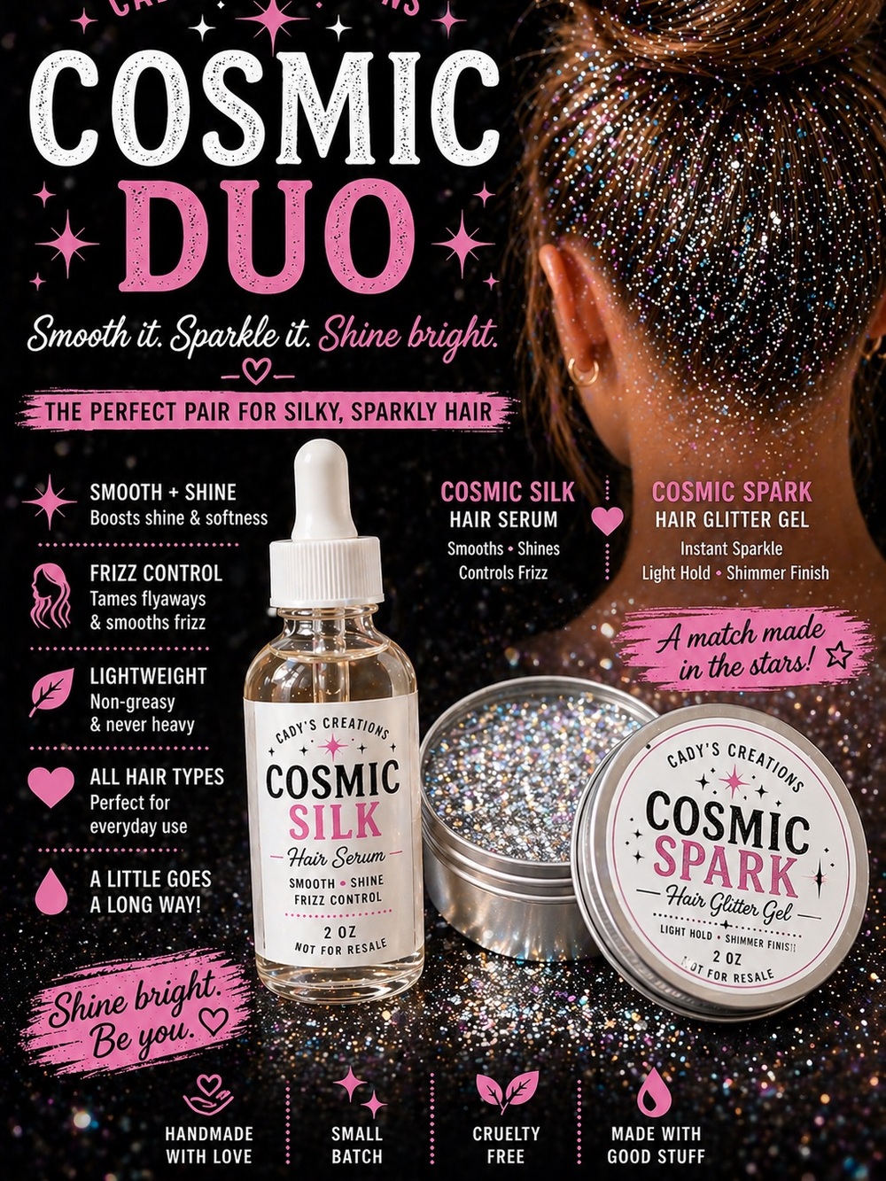 Cosmic Duo Hair Serum + Glitter